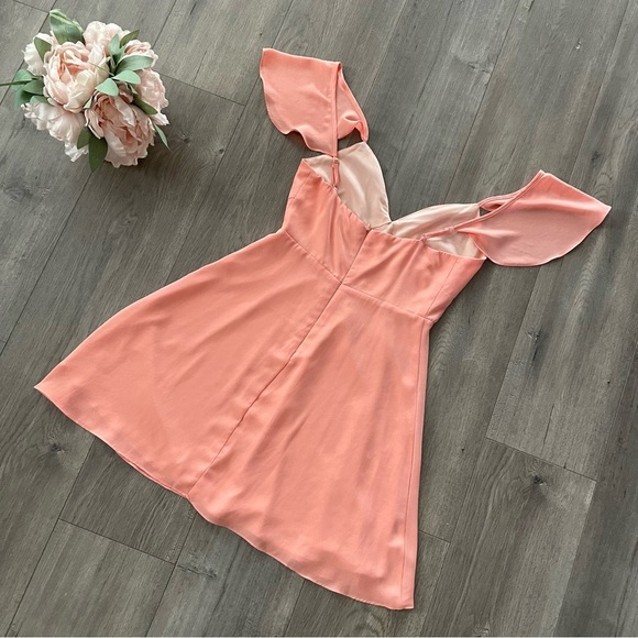 Revolve By the Way Peach Flutter Sleeve Dress - Picture 5 of 7